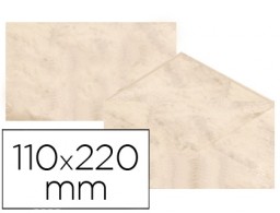 25 sobres 110x220mm. 90g/m² pergamino marmoleado beige